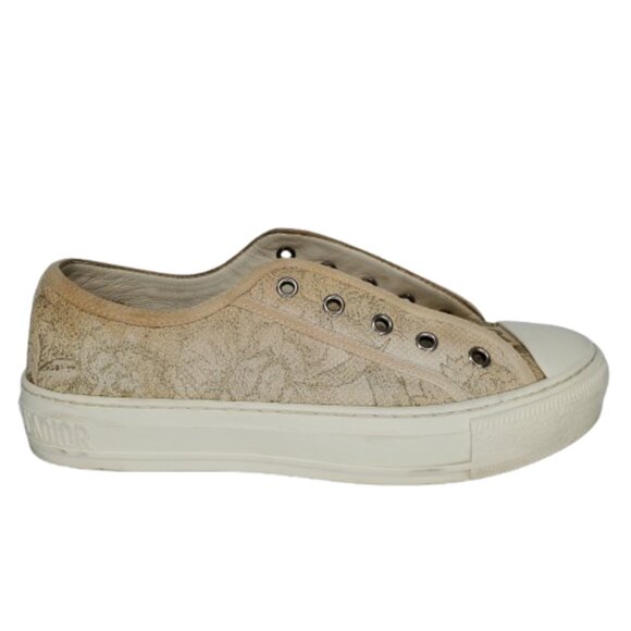 Christian Dior Canvas Embroidered Jardin D'Hiver Walk'N'Dior Low Top Sneakers - Picture 1 of 8